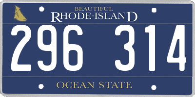 RI license plate 296314