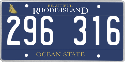RI license plate 296316