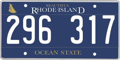RI license plate 296317
