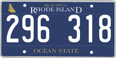 RI license plate 296318