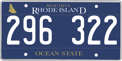 RI license plate 296322
