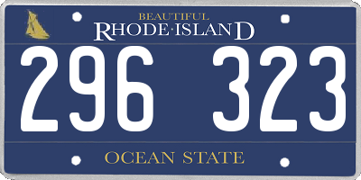 RI license plate 296323