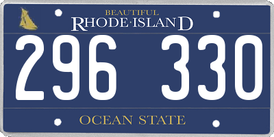 RI license plate 296330