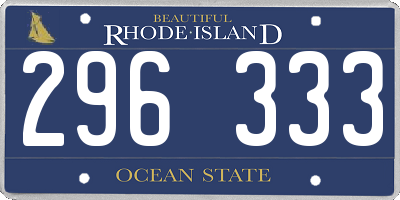 RI license plate 296333