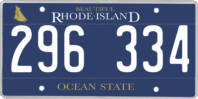 RI license plate 296334
