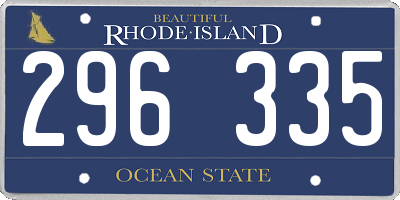 RI license plate 296335