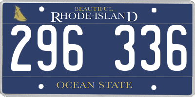 RI license plate 296336