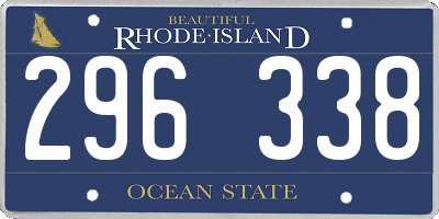 RI license plate 296338