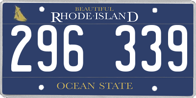RI license plate 296339