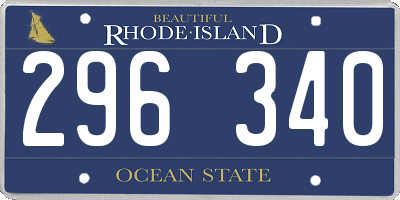 RI license plate 296340
