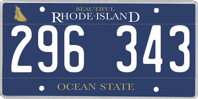 RI license plate 296343