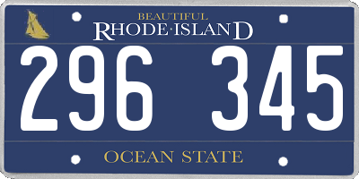 RI license plate 296345
