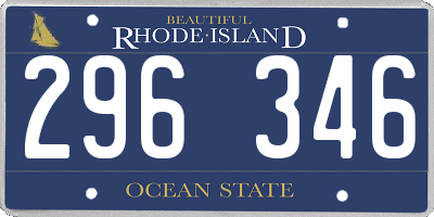RI license plate 296346