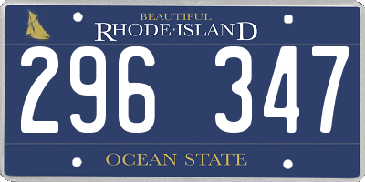 RI license plate 296347