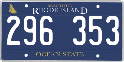 RI license plate 296353