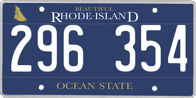RI license plate 296354