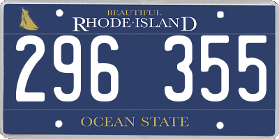 RI license plate 296355