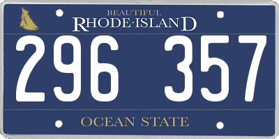 RI license plate 296357