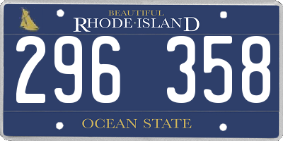 RI license plate 296358
