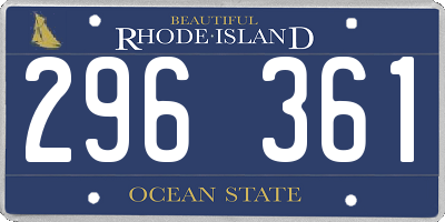RI license plate 296361