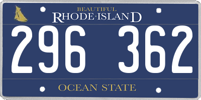 RI license plate 296362