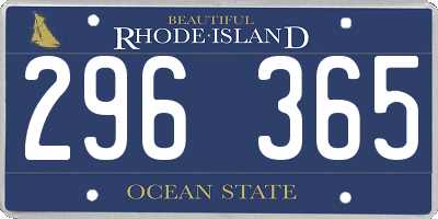 RI license plate 296365