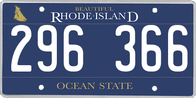 RI license plate 296366
