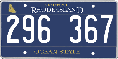 RI license plate 296367
