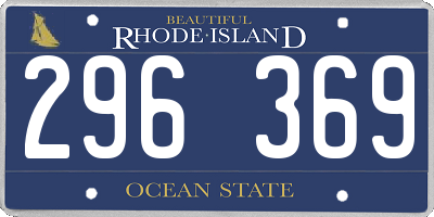 RI license plate 296369