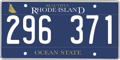 RI license plate 296371