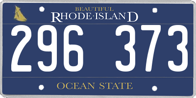 RI license plate 296373