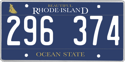 RI license plate 296374