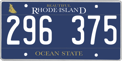 RI license plate 296375