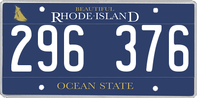 RI license plate 296376