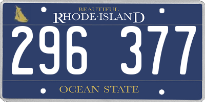 RI license plate 296377