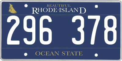 RI license plate 296378