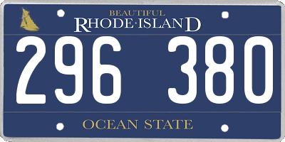 RI license plate 296380