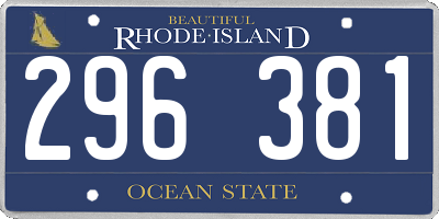 RI license plate 296381
