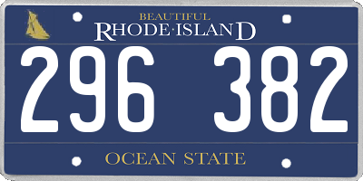 RI license plate 296382