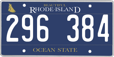 RI license plate 296384