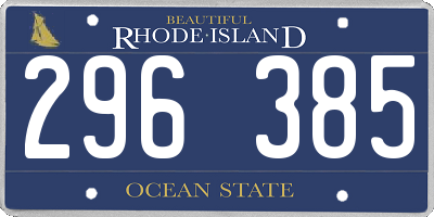 RI license plate 296385