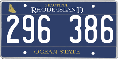 RI license plate 296386