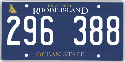 RI license plate 296388