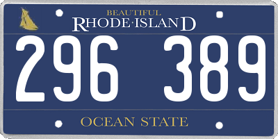RI license plate 296389