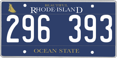RI license plate 296393