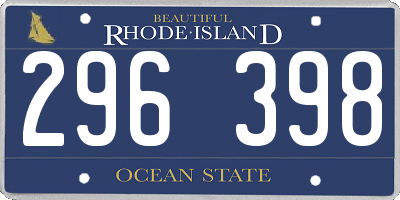 RI license plate 296398