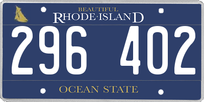 RI license plate 296402