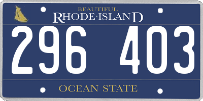 RI license plate 296403