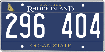 RI license plate 296404