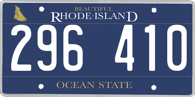 RI license plate 296410